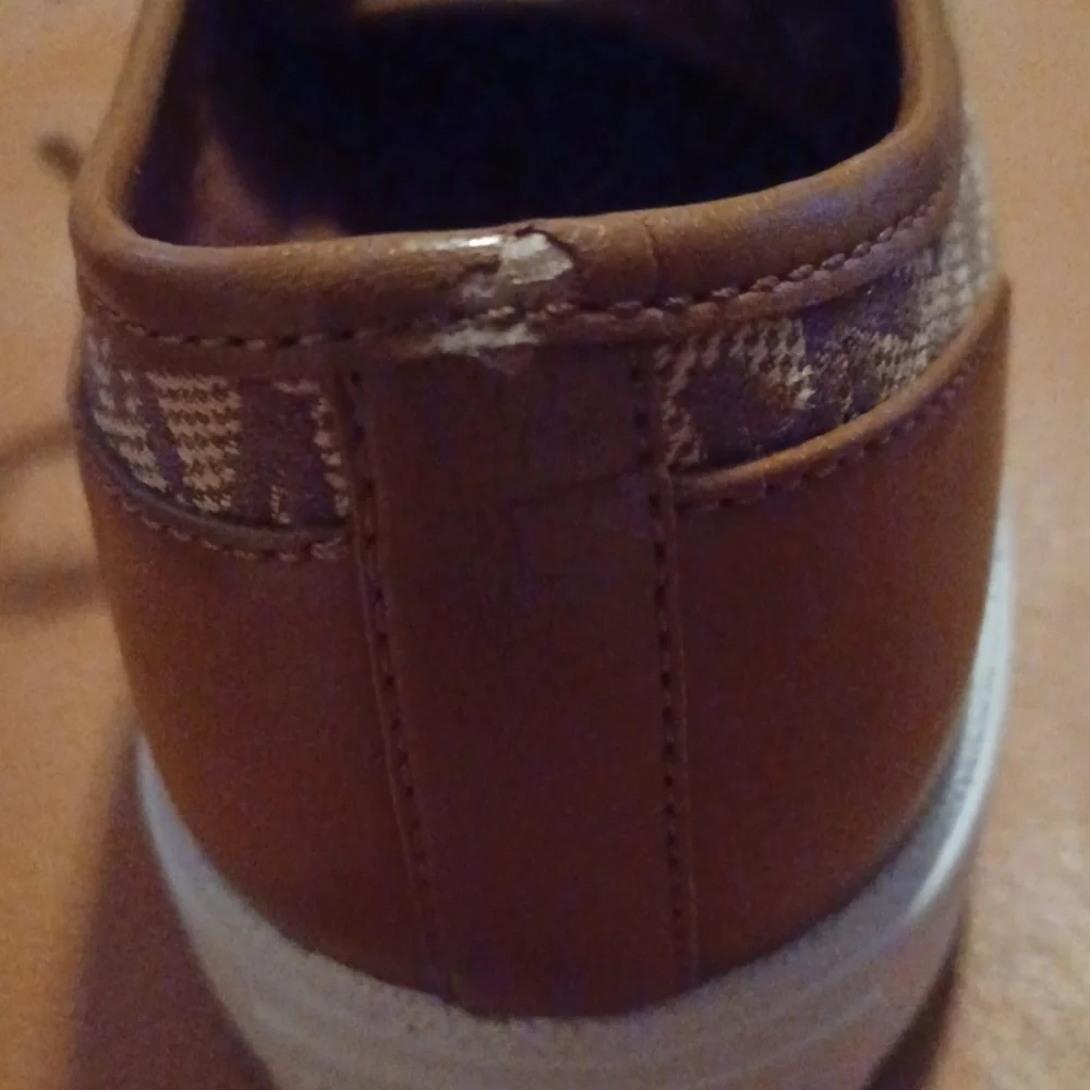 > Michael Kors Tan and Brown Monogram Sneakers Women's Size 8